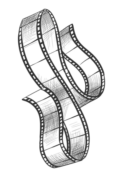 Film Strip Empty Film Strip Tape Shaddow Projection Movie Cinema — Stock Vector