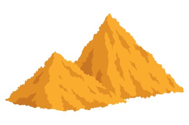 İnşaat malzemesi. Kum yığını. Binalar için çizgi film malzemeleri işe yarıyor. İnşaat konsepti. İllüstrasyon inşaat sahaları veya yenileme çalışmaları için kullanılabilir.