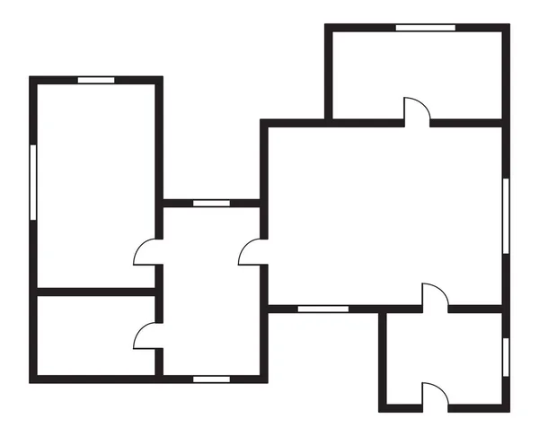 Архитектурный План Вид Сверху Плана Этажа Векторный Проект Дома Профессиональная — стоковый вектор