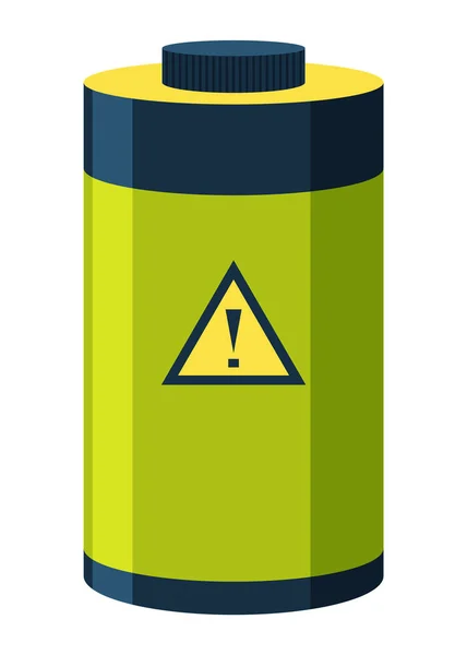 有毒化学品桶 装有危险废物的钢罐 具有平板式注意图标的容器 危险物质 部件的储存 — 图库矢量图片