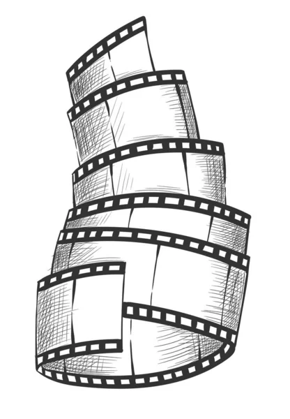 Film Strip Empty Film Strip Tape Shaddow Projection Movie Cinema — ストックベクタ