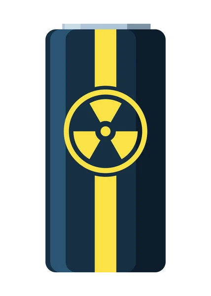 有毒化学物質のバレル 危険な廃棄物を持つスチールタンク フラットスタイルで放射線アイコンでコンテナ 危険物だ 核物質の貯蔵 — ストックベクタ