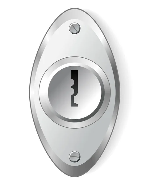 Metal Çelik Gibi Güvenli Bir Anahtar Deliği Kapı Kilitleri Için — Stok Vektör