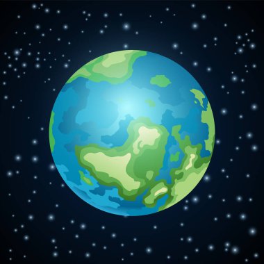 Güneş radyasyonu Dünya 'ya ışık ve ısı ve fotosentez için enerji sağlar. Dünya, küresel ısınma. Dünya, gezegen atmosferi. Eğitim posteri, bilimsel bilgi.