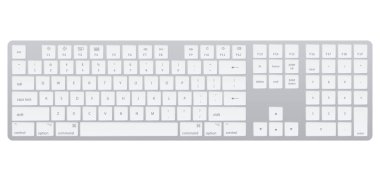 Computer keyboard. Laptop isolated gray key button board for digital pc. Modern image of computer keyboard. Flat vector illustration.