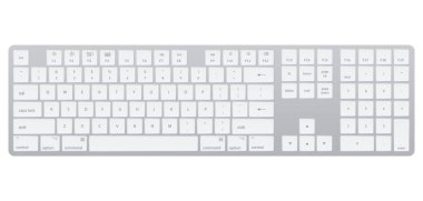 Computer keyboard. Laptop isolated gray key button board for digital pc. Modern image of computer keyboard. Flat vector illustration.