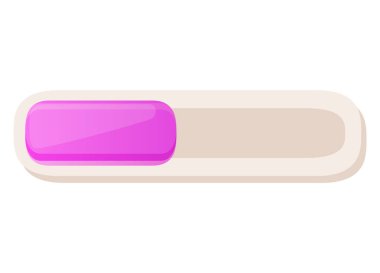 Game UI button. Mobile application or game interface element. Cartoon colorful design. Sticker or label for user interface.