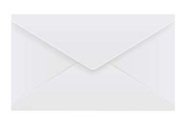 Realistic envelope. Design template for closed realistic mockup. Blank stationery letter folded view. White paper envelop for office document or message.