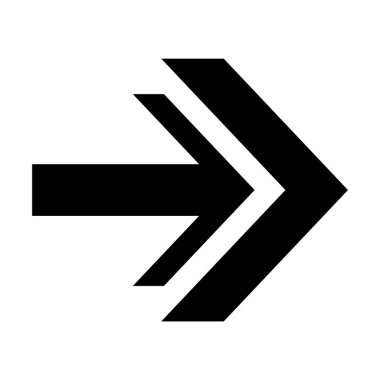 Ok simgesi. Modern basit ok veya imleç. Beyaz arkaplanda yalıtılmış düz ok biçimi. Vektör illüstrasyonu.