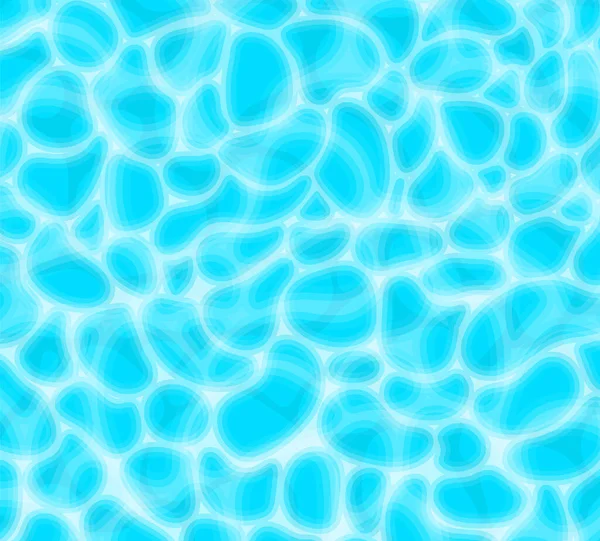 蓝色水潭背景纹理 游泳池的俯瞰图 夏天蓝色的水在水面上游动 夏日的深蓝色波浪 — 图库矢量图片