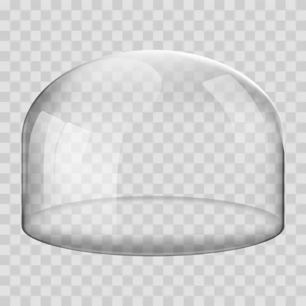 Glass Dome Realistic Spherical Kitchen Utensils Laboratory Exhibition Case Vector — Stockový vektor