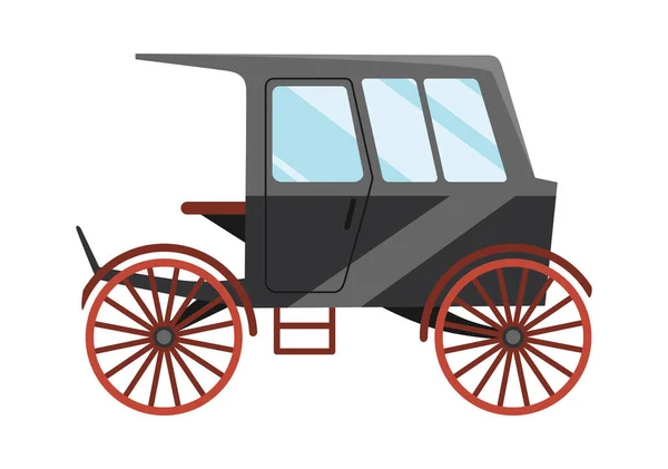 Carro Dibujos Animados Transporte Vintage Con Ruedas Viejas Transporte Antiguo — Vector de stock