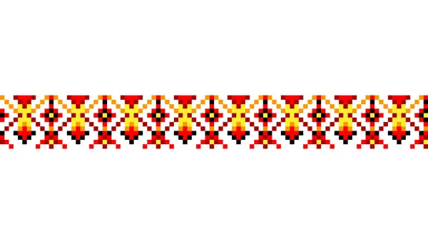 ウクライナの伝統的な刺繍 クロスステッチの装飾のためのパターン クロスステッチ伝統的な民俗 民族シームレス装飾幾何学的デザインのベクトルイラスト — ストックベクタ
