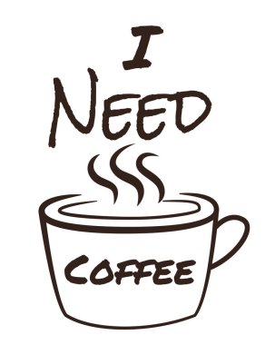 Kahve fincanı harfleri. Kahveyi paket yap. Typography alıntı tasarımı. Kaligrafi stili Sıcak içecekler mağaza promosyonu.