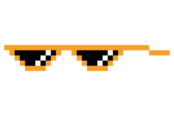 Pixelglasmeme Som Ett Chefsmeme Pixelering Tillbehör Optiskt Mode Bitars Funkig — Stock vektor