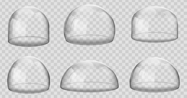 Стеклянные Купола Реалистичные Сферические Кухонные Принадлежности Лабораторные Выставочные Корпуса Векторный — стоковый вектор
