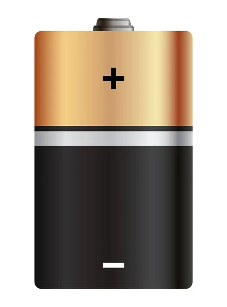 Batteria Oro Lucido Nero Realistico Batteria Alcalina Ricaricabile Progettare Modello — Vettoriale Stock