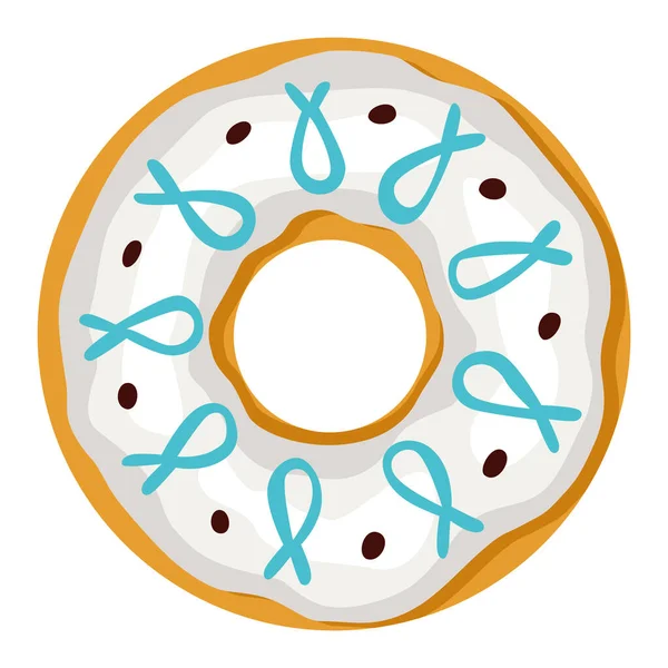 Donut Süßes Dessert Von Oben Glasur Für Menügestaltung Café Dekoration — Stockvektor