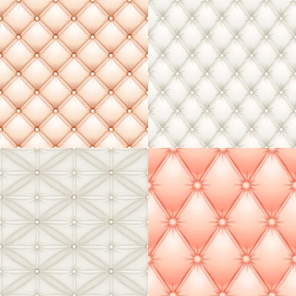 Leather Upholstery Seamless Classic Background Patterns Vintage Royal Texture Creamy — Stock Vector