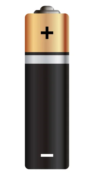 Батарея Глянцевое Золото Черный Реалистичный Щелочной Перезаряжаемой Батареи Дизайн Пустой — стоковый вектор