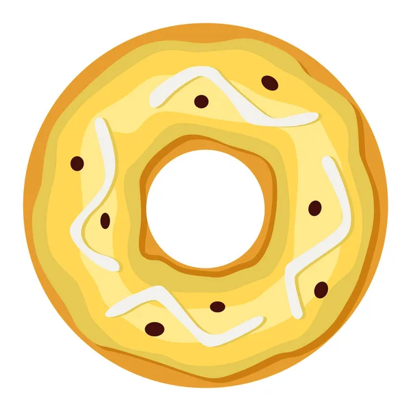 Donut Vista Superior Sobremesa Doce Esmalte Para Design Menu Decoração — Vetor de Stock