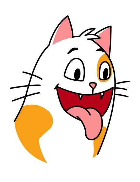 Cat Expression Cartoon Pet Cute Emotion Creative Emoji Home Animal — Stock Vector