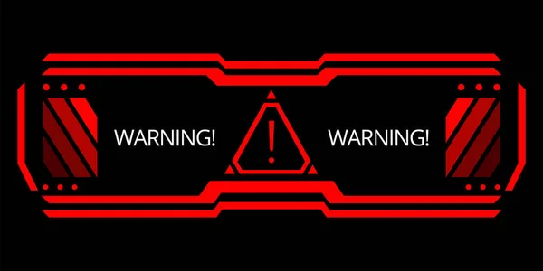巨大的危险警报 注意矢量红色接口符号 警告或警告用户界面 技术或数字网络框架 系统失灵或危险地带 — 图库矢量图片
