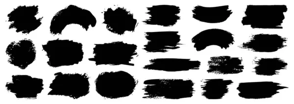抽象ベクトルペイントセット 紙のデザインのための隔離されたグランジ要素 墨筆の汚れや白い背景の斑点 — ストックベクタ