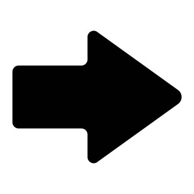 Ok simgesi. Modern basit ok veya imleç. Beyaz arkaplanda yalıtılmış düz ok biçimi. Vektör illüstrasyonu.