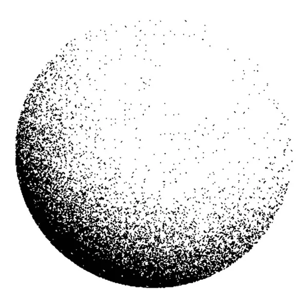 Dotwork Noise Gradient Circle Sand Grain Effect Black Noise Stipple — Stock Vector