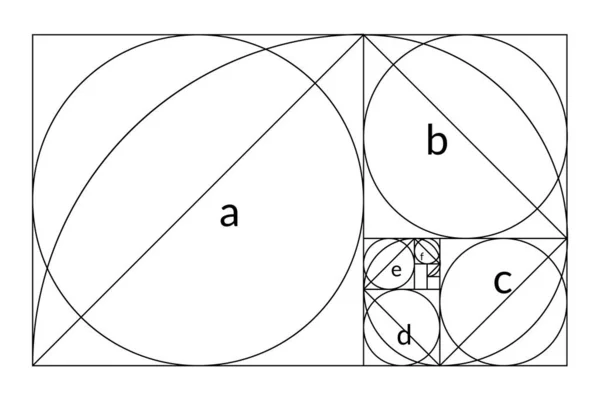 Goldener Schnitt Geometrisches Konzept Gesetzt Göttliche Proportionen Geometrische Formen Mit — Stockvektor