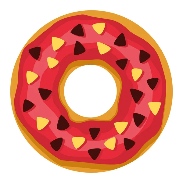 Ντόνατ Top View Γλυκό Επιδόρπιο Γλάσο Για Σχεδιασμό Μενού Διακόσμηση — Διανυσματικό Αρχείο
