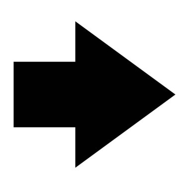 Ok simgesi. Modern basit ok veya imleç. Beyaz arkaplanda yalıtılmış düz ok biçimi. Vektör illüstrasyonu.