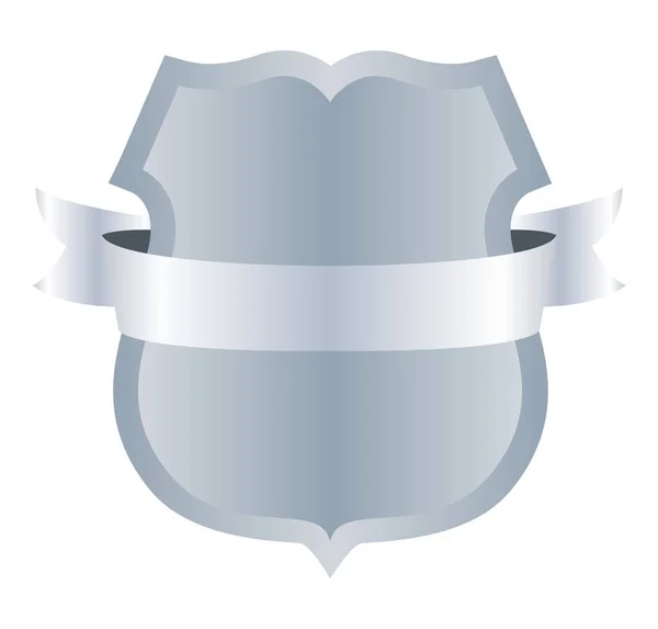Геральдичний Щит Стрічкою Образ Безпеки Символ Нагороди Лицаря Середньовічний Королівський — стоковий вектор