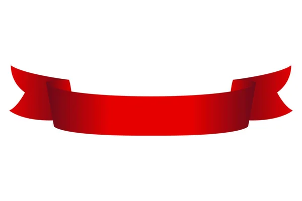 ヘラルド系の赤いリボンバナー 装飾的な要素 ラベルやストリーマー 白を基調としたベクトルイラスト — ストックベクタ