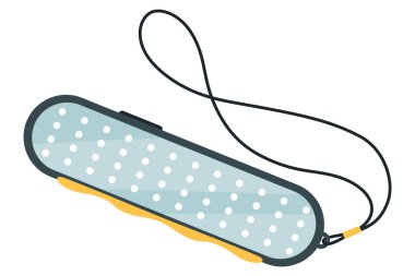 Spot ışığı ya da flaş fonksiyonu olan ışık simgesi. Işık feneri beyaz arkaplanda izole edilmiş. Vektör çizgi film illüstrasyonu.