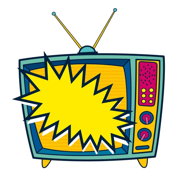 Комікс Ретро Телевізійний Значок Стилі Поп Арт Ретро Коміксів Мультфільм — стоковий вектор