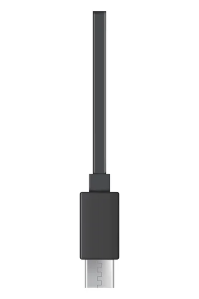 美元电缆连接器 C型现实矢量电话千斤顶电缆在黑色的颜色 为现代电子设备充电或传送信息的电缆 — 图库矢量图片