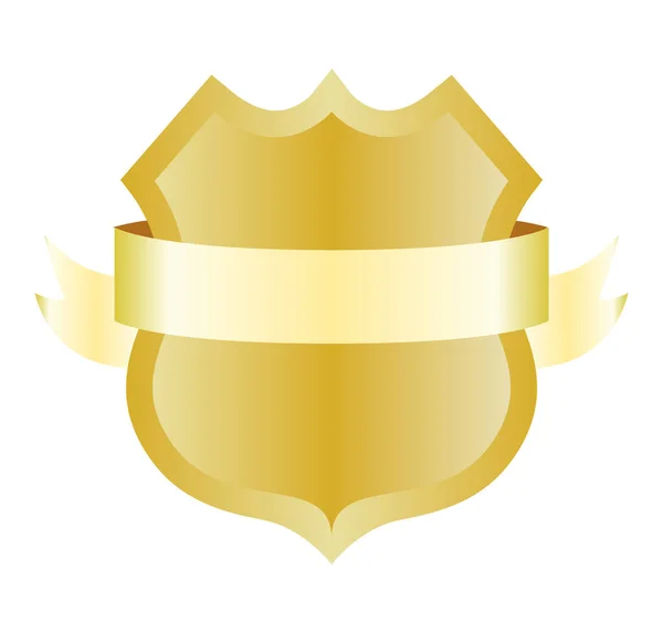 Heraldický Prázdný Štít Mašlí Bezpečnostní Ilustrační Značka Symbol Ceny Rytíře — Stockový vektor