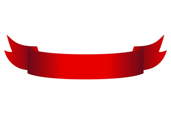 Nastro Rosso Araldico Bandiera Elemento Decorativo Etichetta Streamer Illustrazione Vettoriale — Vettoriale Stock