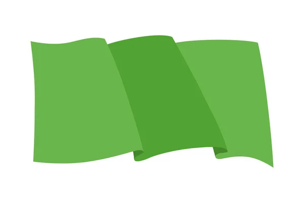 Sventola Bandiera Modello Bandiera Verde Sfondo Bianco Bandiera Nazionale Che — Vettoriale Stock