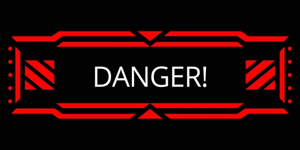 Hud Danger Alert Attention Vector Red Interface Sign Warning Caution — Stock Vector
