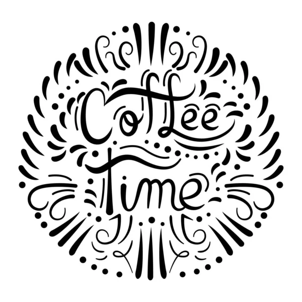 Caffè Andare Lettering Tazza Usa Getta Lettering Emblema Cita Testo — Vettoriale Stock
