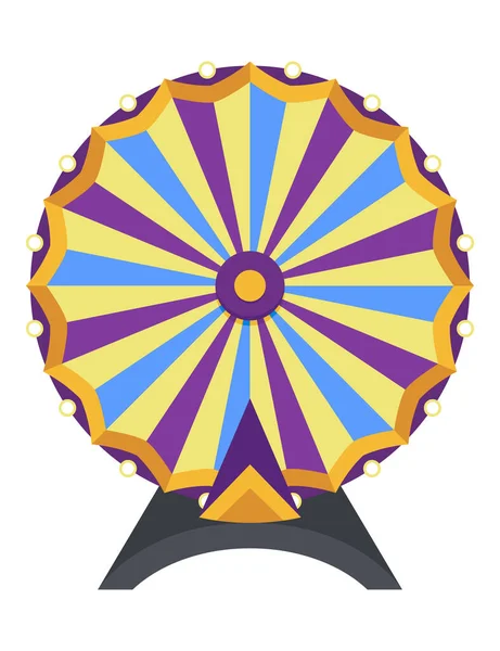命运之轮轮盘赌游戏轮与部分 扁平图标 旋转的幸运轮 金钱游戏的象征 孤立的矢量说明 — 图库矢量图片