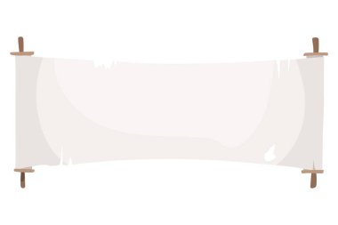 Boş pankart işareti. Kağıt levha, yırtık parşömenin karikatür vektör tasarımı. Resim oyunu menü tableti, ağır gri çatlamış kağıt.