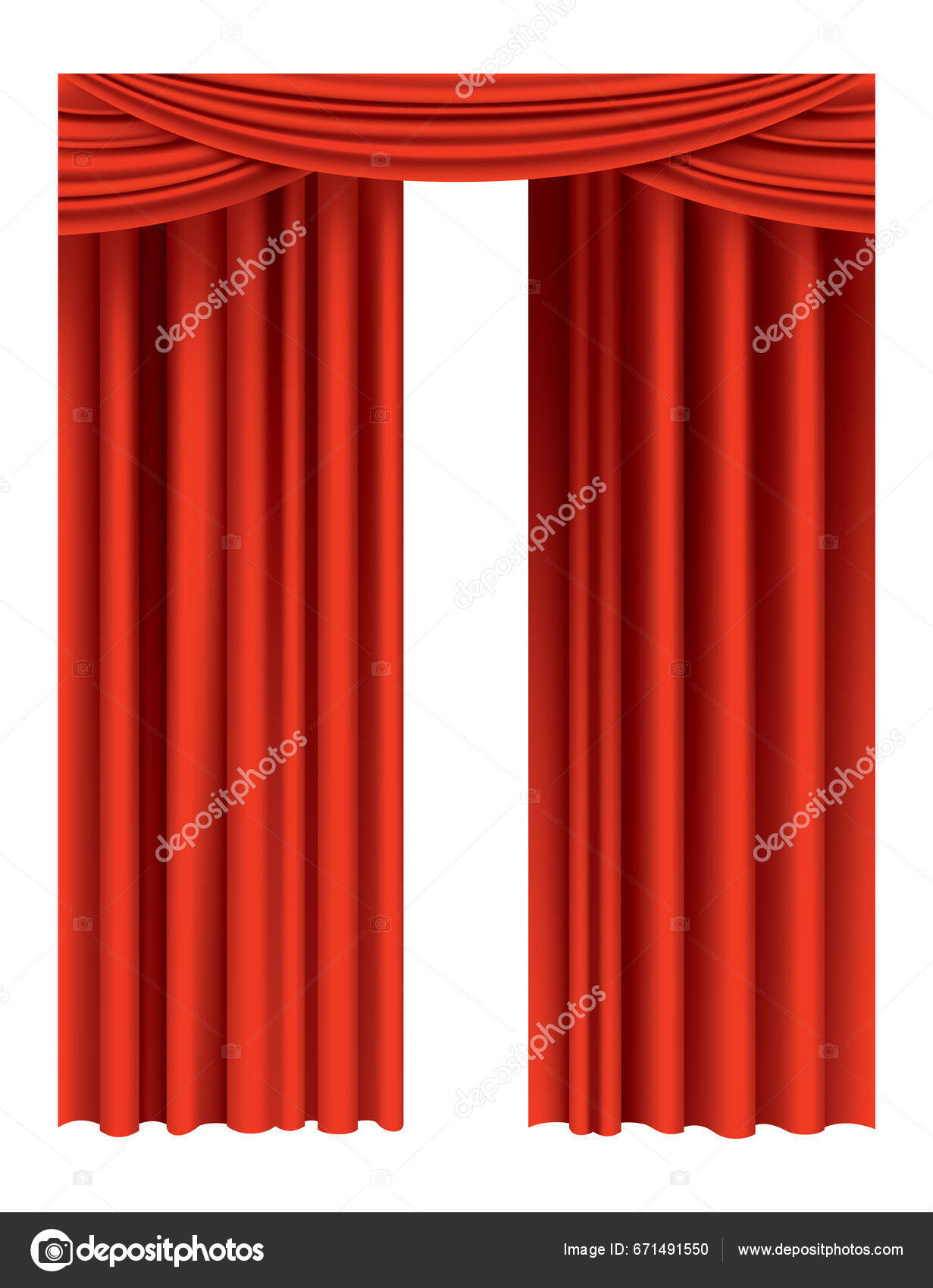 Κόκκινες Κουρτίνες Ρεαλιστικές Μεταξωτή Διακόσμηση Θεατρικού Υφάσματος Για  Κινηματογράφο Όπερα Διανυσματικό Αρχείο από ©Designer_things671491550