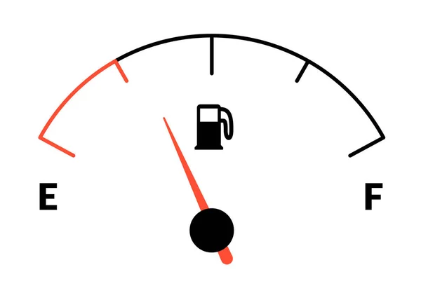 Fuel Indicator Meter Fuel Gauge Petrol Gasoline Diesel Level Count — Stock Vector