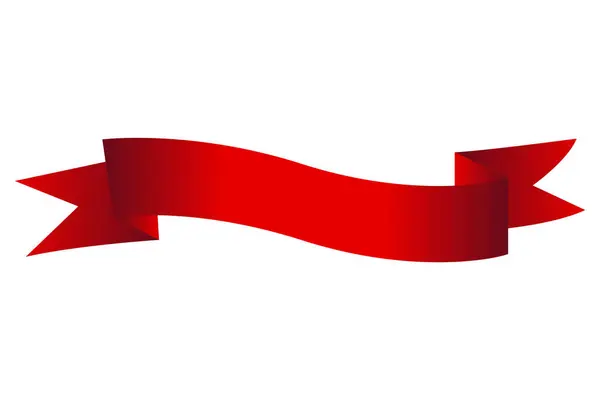 Heraldic Red Ribbon Banner Flag Decorative Element Label Streamer Vector — Stock Vector
