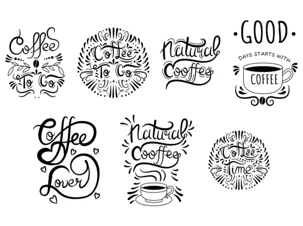 Coffee Lettering Disposable Cup Lettering Emblem Quotes Text Hot Street — Archivo Imágenes Vectoriales