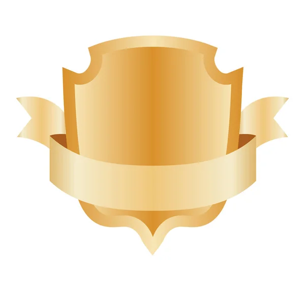 Heraldický Prázdný Štít Mašlí Bezpečnostní Ilustrační Značka Symbol Ceny Rytíře — Stockový vektor